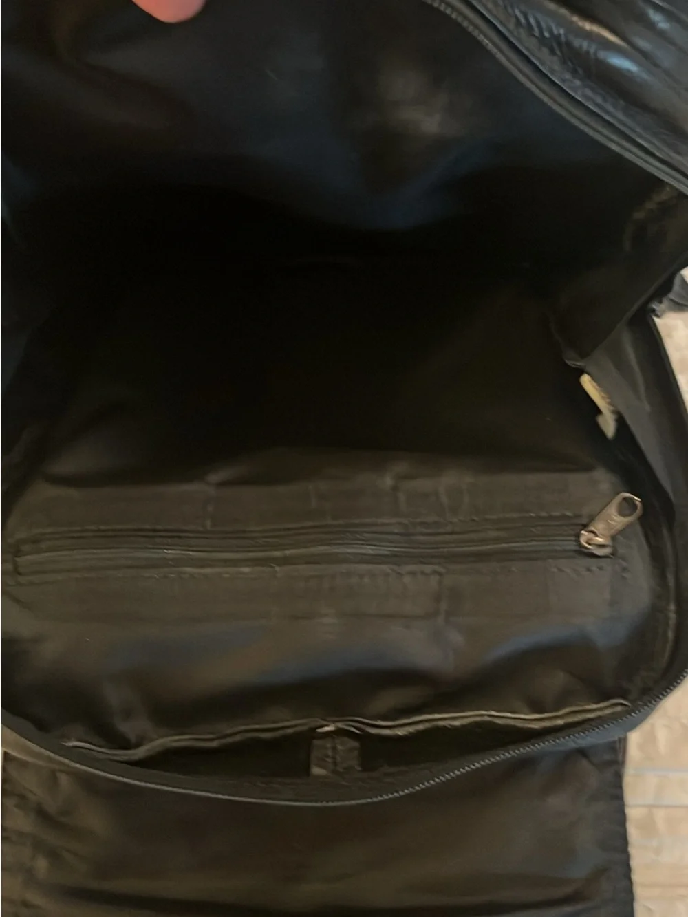 Unisex Black Minimalist Leather Backpack - Modern Everyday Carry
